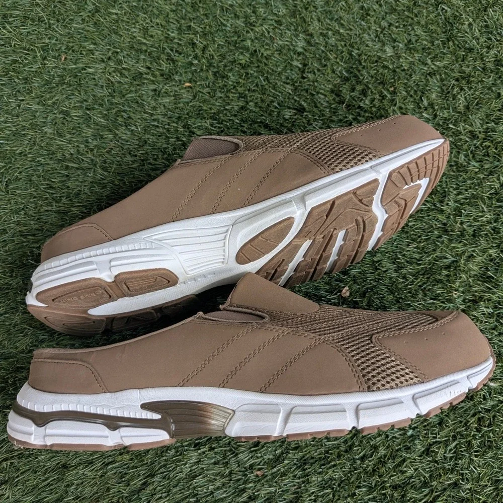 KingSize Water UPD LS Slide Mens 14EW Light Brown Mesh Backless Slip On Sneaker